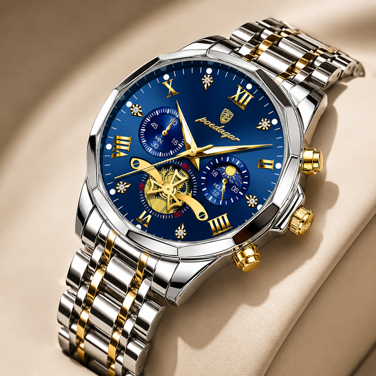 Luxus Chronograph Herrenuhr aus Edelstahl