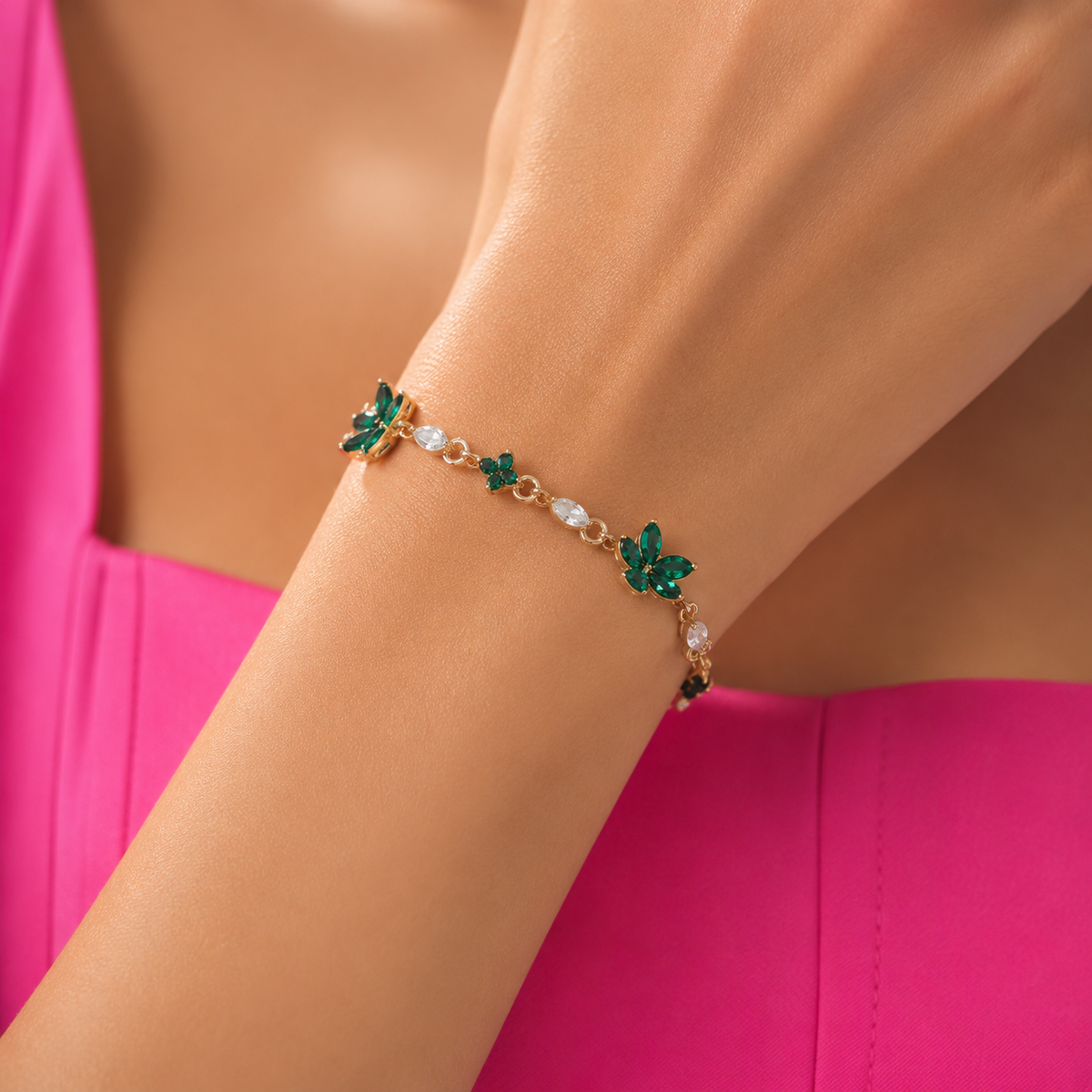 Luxus Zirkonia Blumen Armband