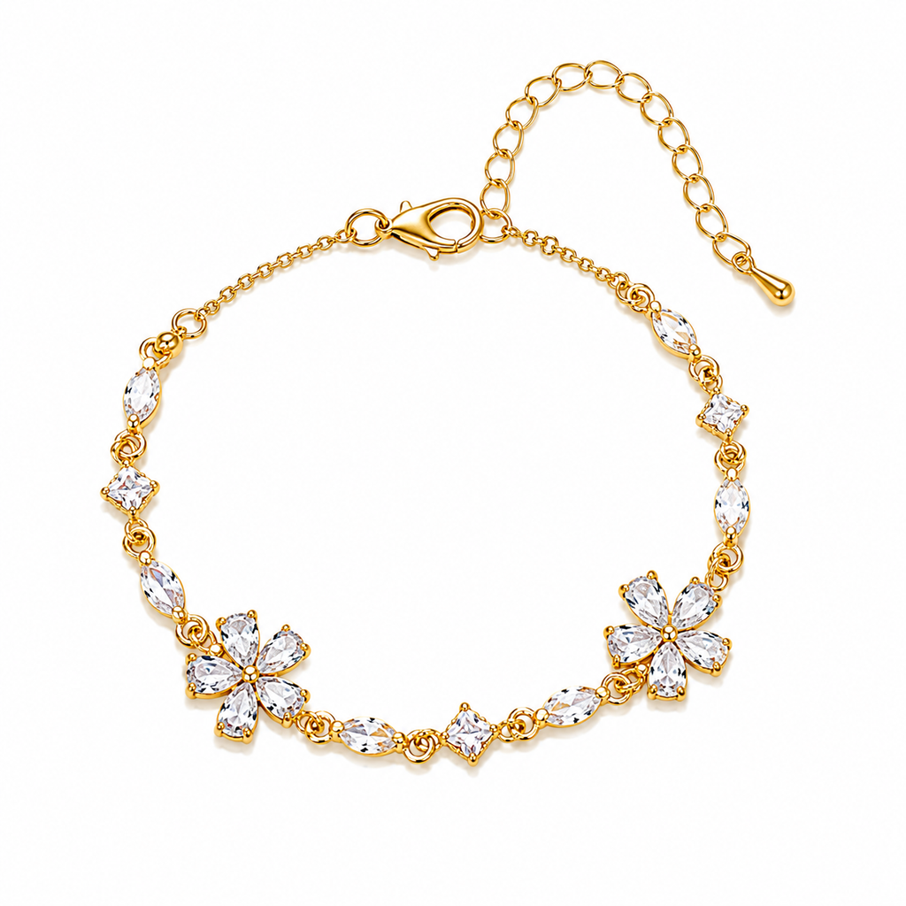 Luxus Zirkonia Blumen Armband