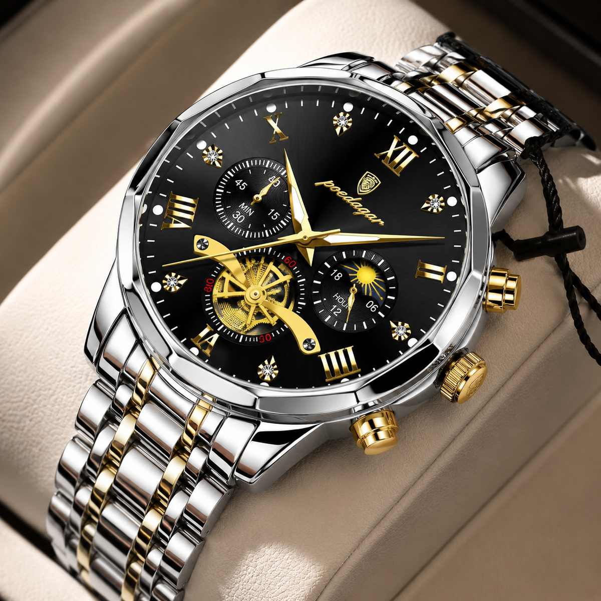 Luxus Chronograph Herrenuhr aus Edelstahl