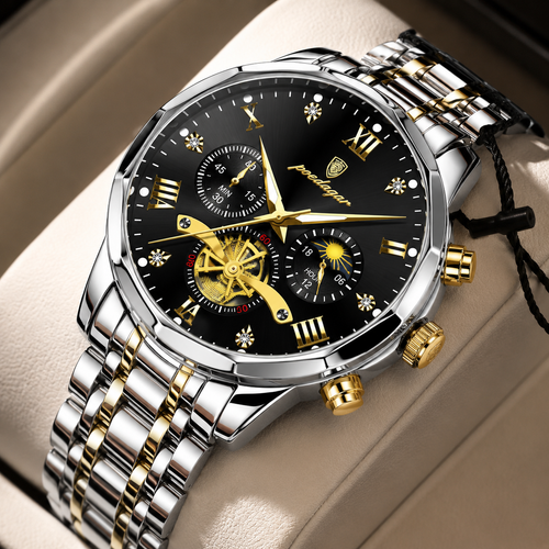 Luxus Chronograph Herrenuhr aus Edelstahl