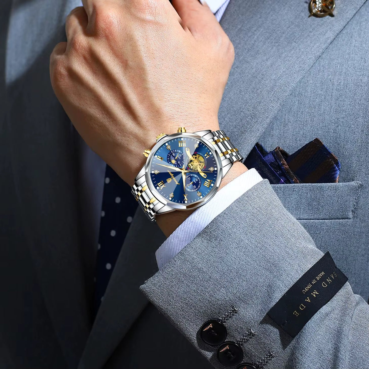 Luxus Chronograph Herrenuhr aus Edelstahl