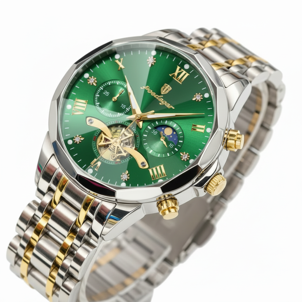 Luxus Chronograph Herrenuhr aus Edelstahl