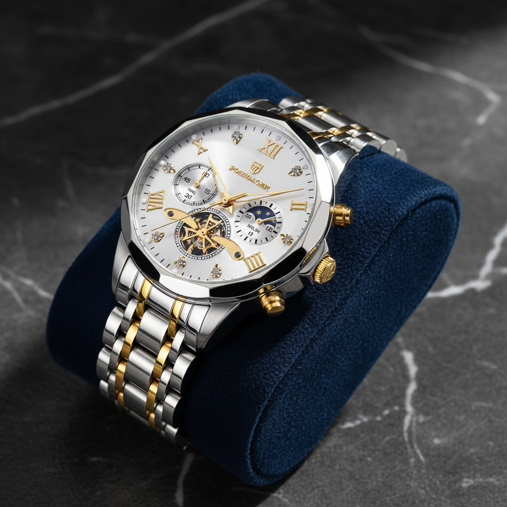 Luxus Chronograph Herrenuhr aus Edelstahl